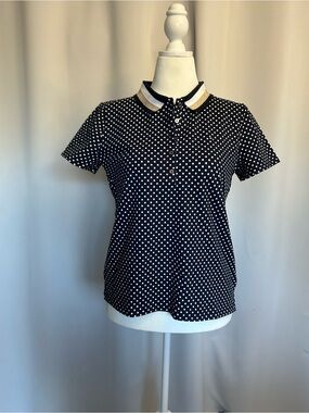 Tommy Hilfiger
Women's Dot-Print Glitter-Collar Polo Shirt